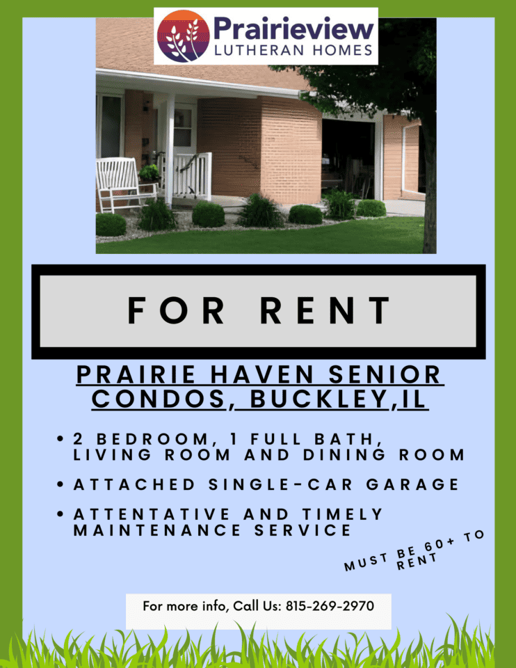 Senior condos for rent in Buckley, IL.